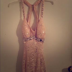 Elegant Champagne Pink Prom Dress